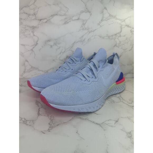 Mens Sizes 14 Nike Epic React Flyknit 2 Running Shoe "Hydro Blue" BQ8928-453 - Picture 1 of 5